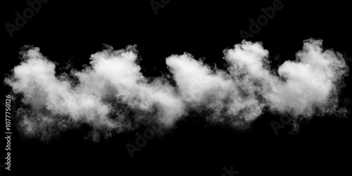 white smoke isolated on black background 