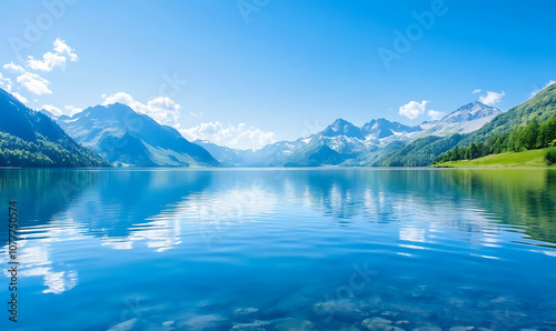 lake and mountains-generative ai