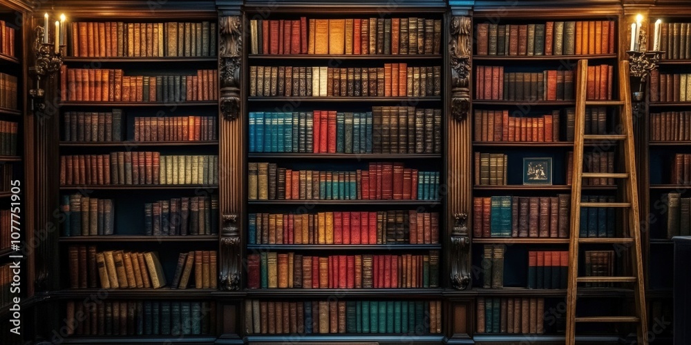 Classical library room with old books on shelves. Bookshelves in the library. Large bookcase with lots of books.
Classical library room with old books on shelves. Bookshelves in the library. Large bookcase with lots of books.