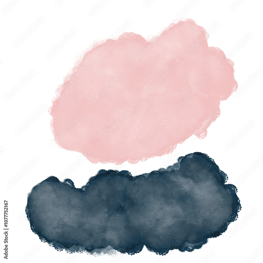 Pink Black Watercolour Abstract Shape Pink Black Watercolour Abstract Shape