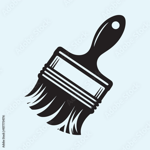 Construction paint brush vector illustration, Construction paint brush silhouette vector icon black and white