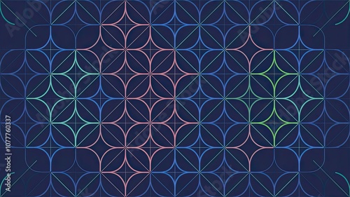 illustration of a grid of glowing neon lines