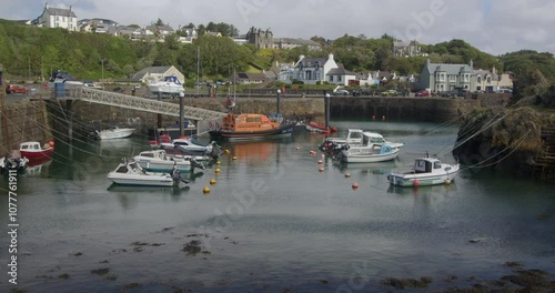 wide shot of portPatrick Marina with lifeboat in background photo