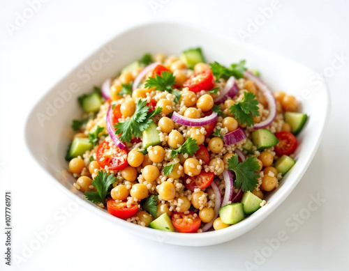 Quinoa Salad in the white blow on white background