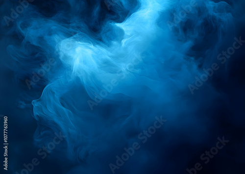 Shock wave from an explosion of dust and smoke on a black background.