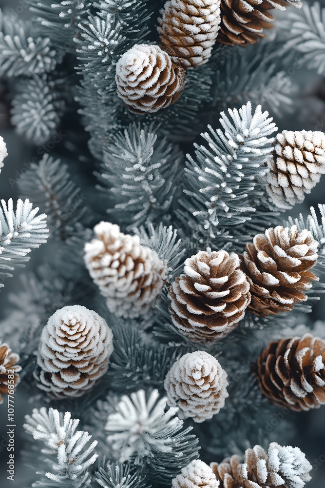Frozen Christmas tree, white frozen fir branches Frozen Christmas tree, white frozen fir branches