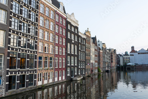 Canvas Print Amsterdam buildings along the canals