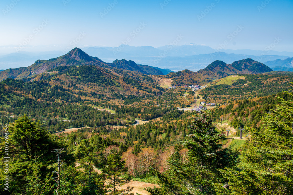 Naklejka premium 志賀高原の横手山からの雄大な展望
