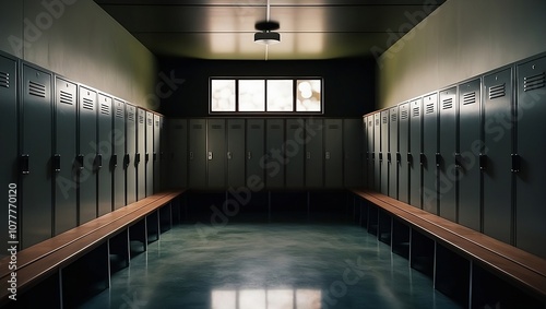 empty sport locker room photograph 