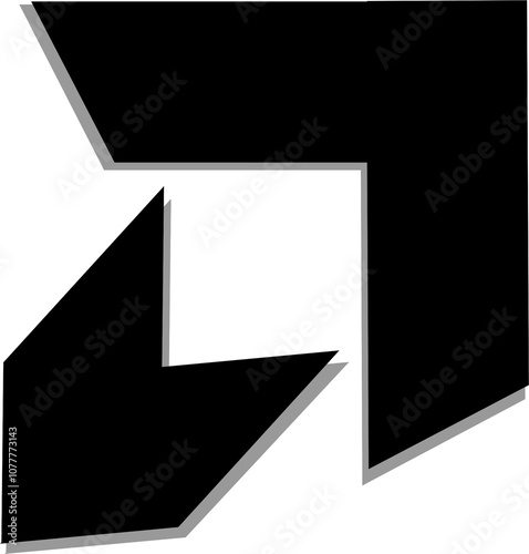 Free Download A minimalist, geometric logo composed of two overlapping black arrows. The arrows point in opposite directions, creating a sense of tension and balance. - GFXLoad