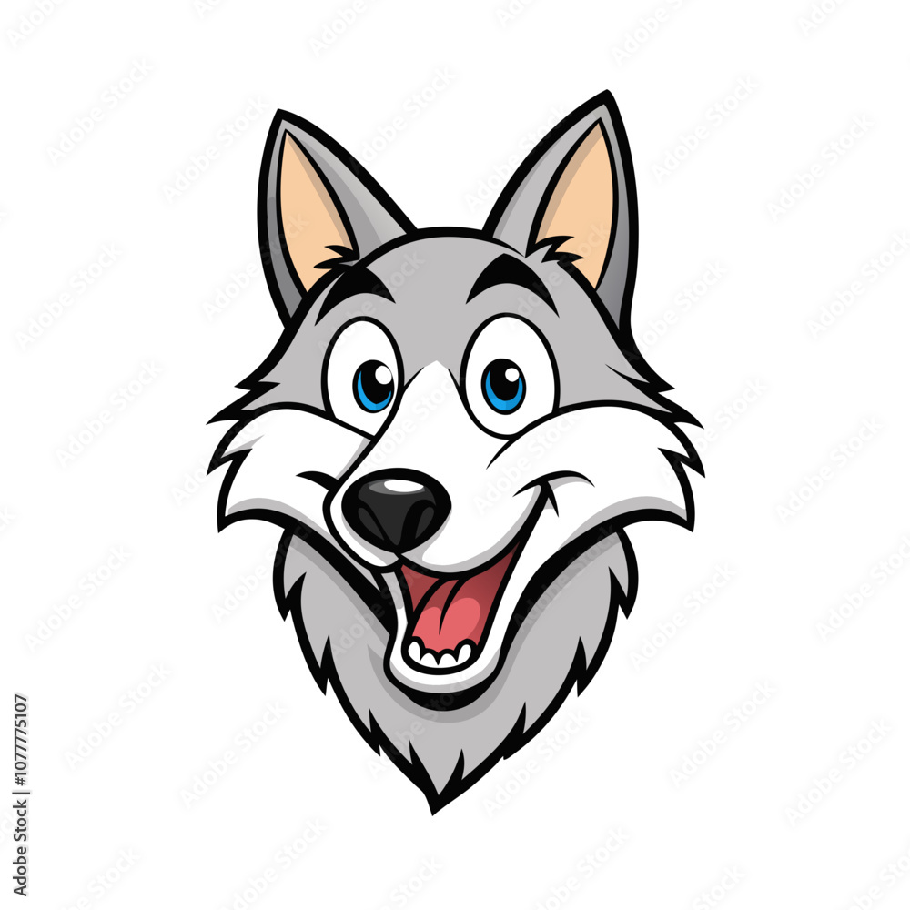Funny Wolf head vector art illustration Funny Wolf head vector art illustration