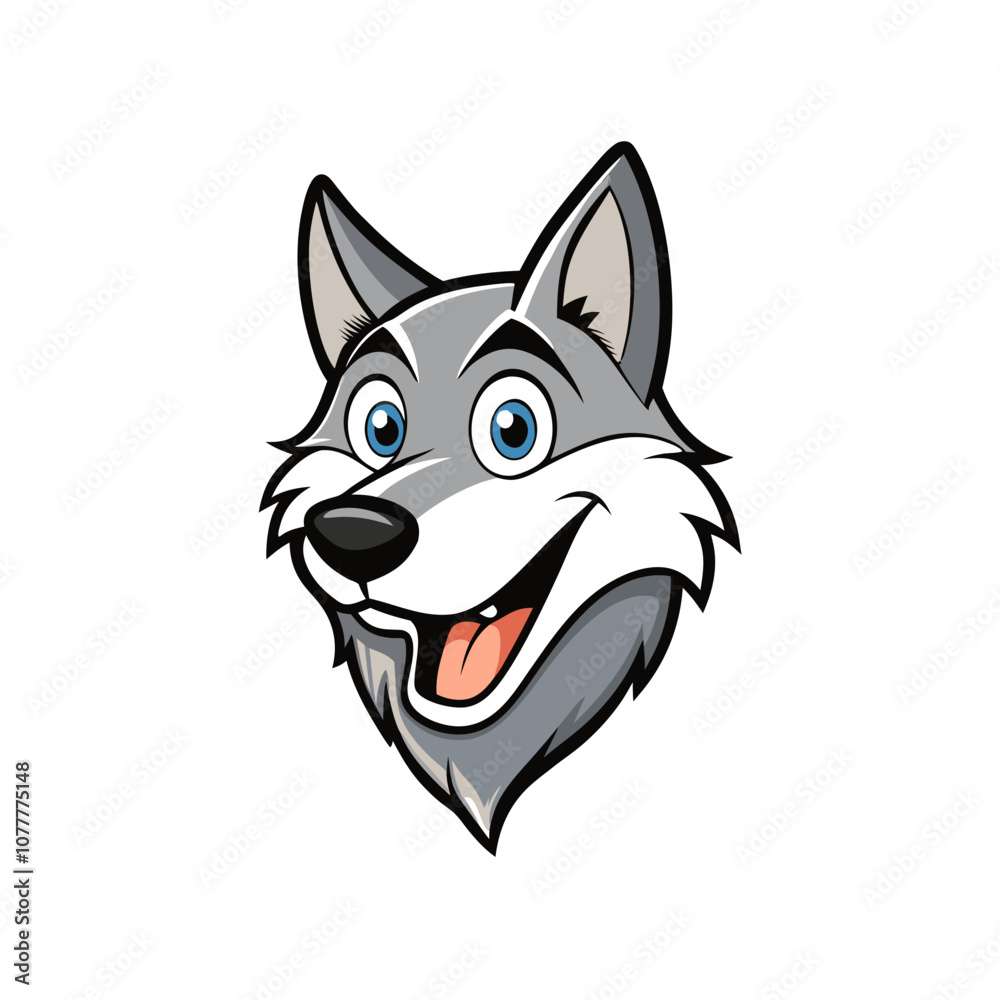 Funny Wolf head vector art illustration Funny Wolf head vector art illustration