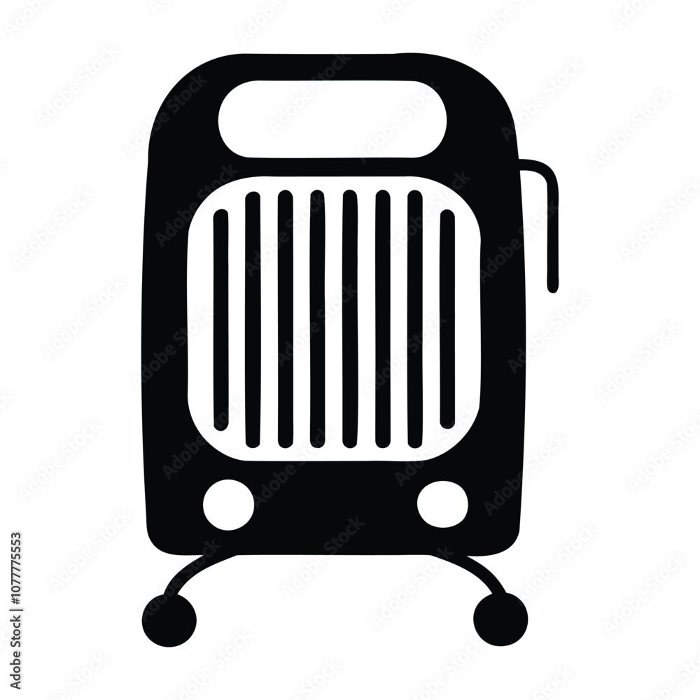 space heater silhouette vector icon for home heating design space heater silhouette vector icon for home heating design