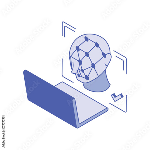 biometric cyber security isometric