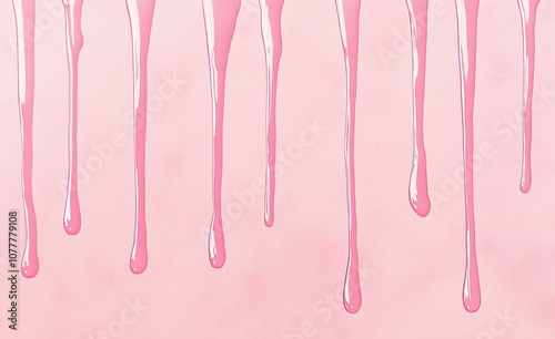pink gel oozing down in a drip fashion on an aesthetic soft pink background