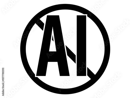 AI学習禁止マーク 2 ブラック