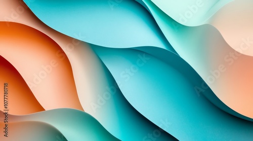 Vibrant gradient background blending shades of teal and pastel peach, achieving a clean, tech-inspired look
