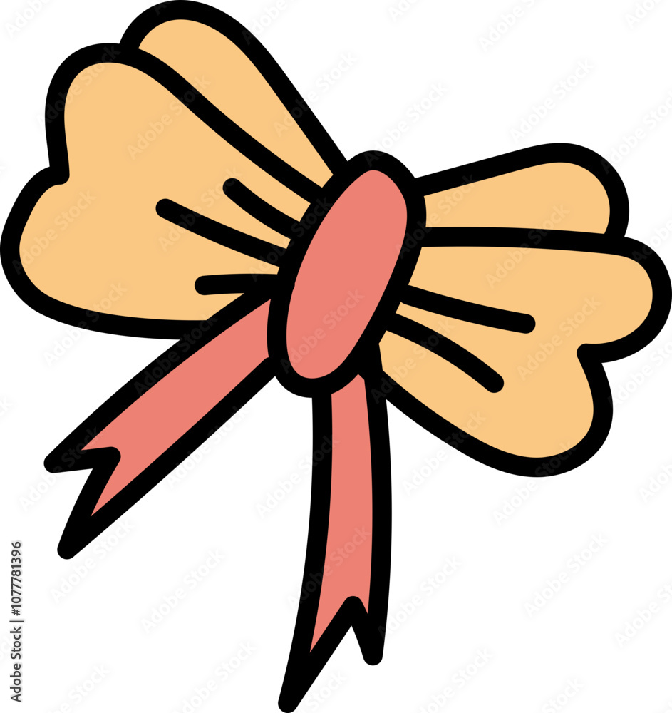bow cartoon hand drawn vector illustration bow cartoon hand drawn vector illustration