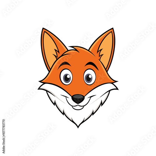 Funny Fox head vector art illustration