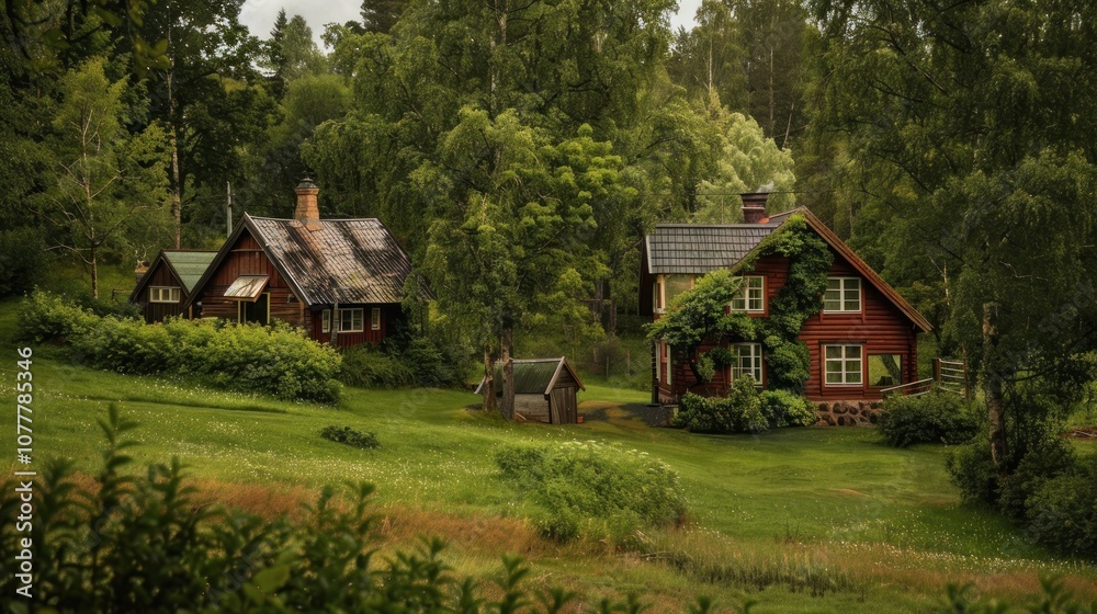 Rustic Cabin Retreat in a Lush Forest Setting Rustic Cabin Retreat in a Lush Forest Setting