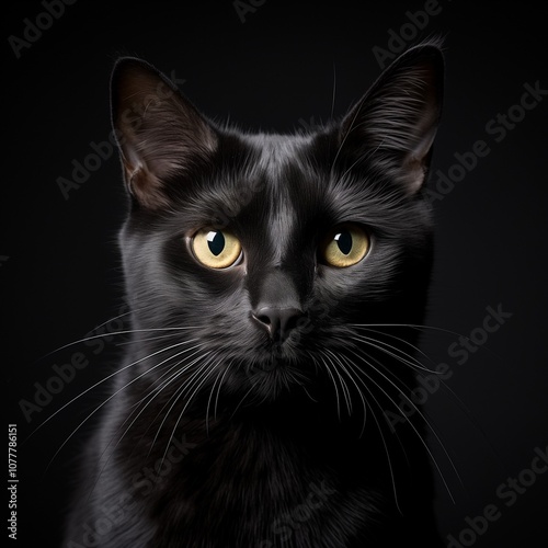 black cat portrait