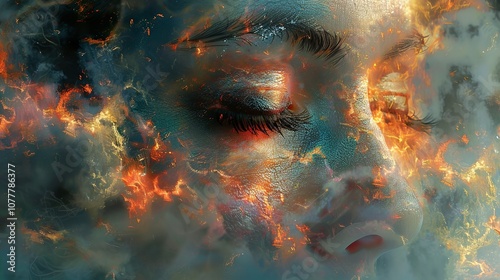 Abstract Portrait: A Dream of Fire and Smoke photo