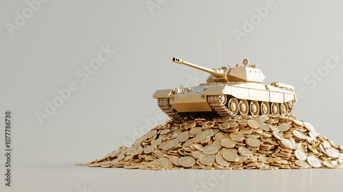 Golden Tank on a Mountain o...
