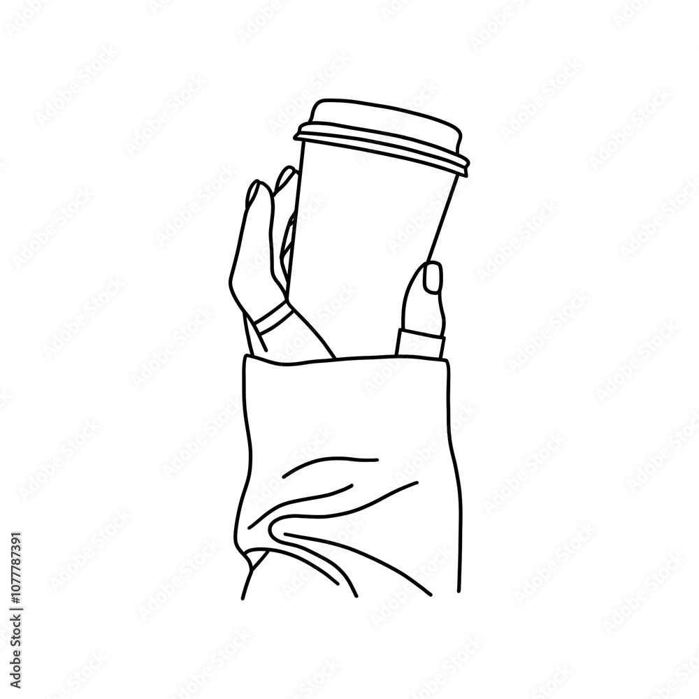 hand holding coffee cup to go hand holding coffee cup to go