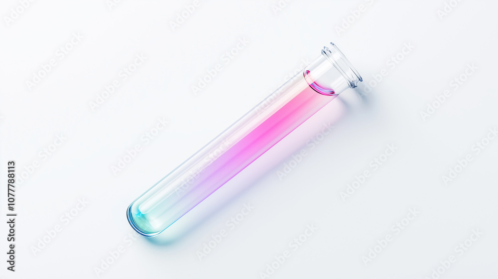 A Spectrum of Possibilities: A single test tube filled with a vibrant gradient of colors stands as a symbol of scientific progress, innovation, and the boundless potential of discovery. 