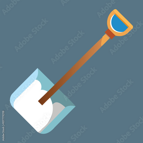 winter snow shovel vector art illustration for outdoor snow removal tools