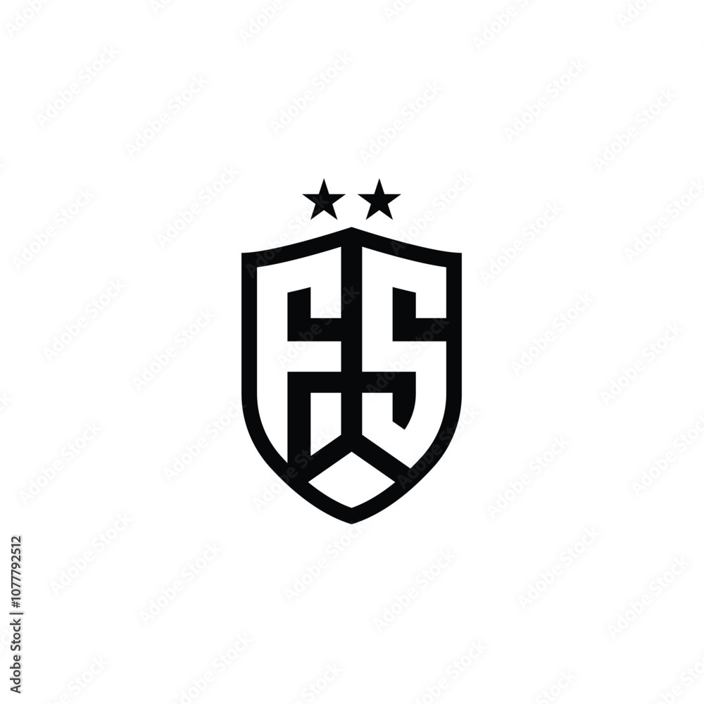 Obraz premium FS monogram logo design letter text name symbol monochrome logotype alphabet character simple logo
