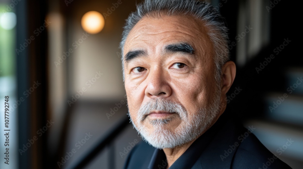 Obraz premium プロフェッショナルな企業環境で働く日本人ビジネスマン