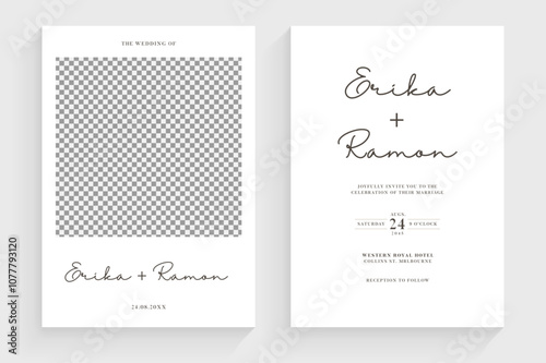 Minimalist Wedding Invitation Card Template Design