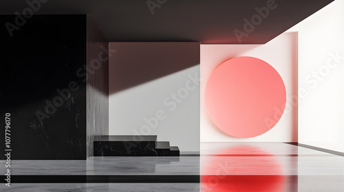Art Installation with Circular Light Element