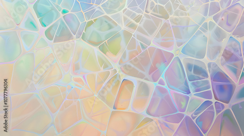 A colorful abstract painting with a lot of different shapes and lines.