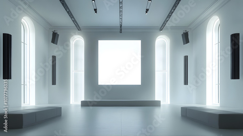 White Modern Event Space with High Ceilings