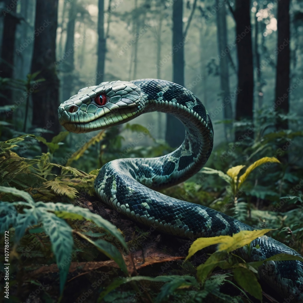watercolor art, dragon snake, in scientific illustration style, mysterious forest, digital art magic watercolor art, dragon snake, in scientific illustration style, mysterious forest, digital art magic