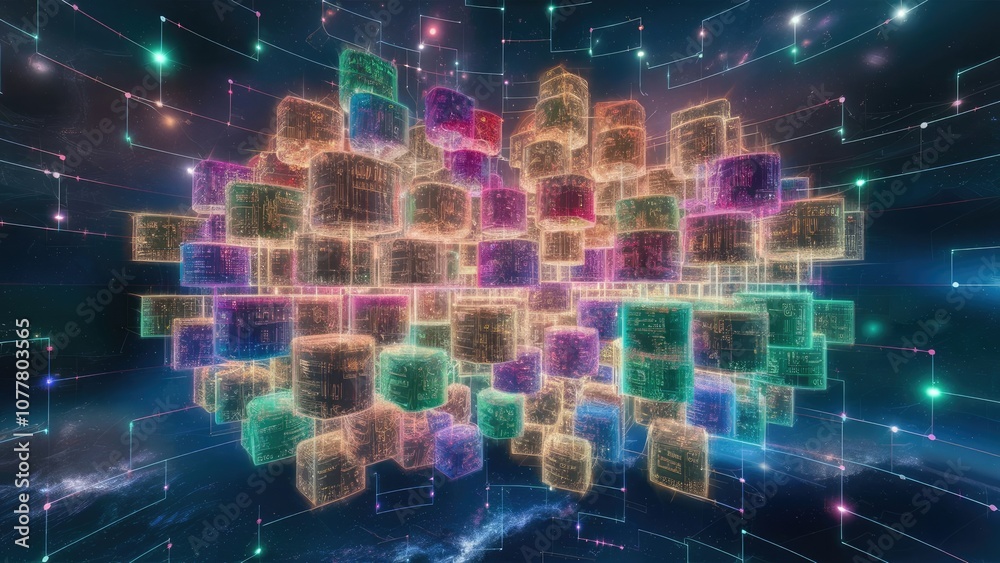 Obraz premium a visually stunning rendering of glowing colorful