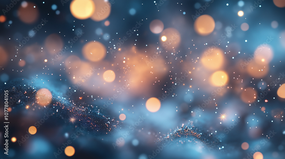 Enchanting Festive Background with Glittering Lights and Stars Enchanting Festive Background with Glittering Lights and Stars