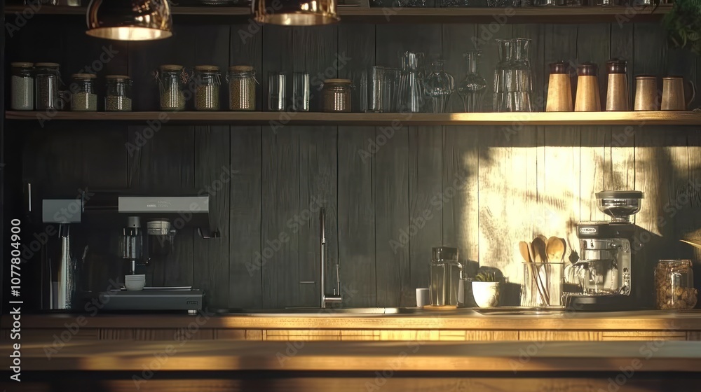 A cozy coffee shop interior with equipment and natural light. A cozy coffee shop interior with equipment and natural light.