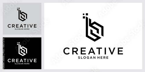 B or BB initial letter logo design vector