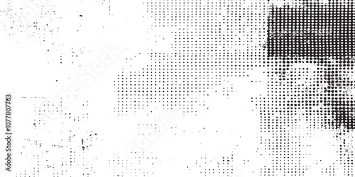 Grunge halftone black dost texture background. halftone pattern dot background texture overlay grunge distress linear vector.

