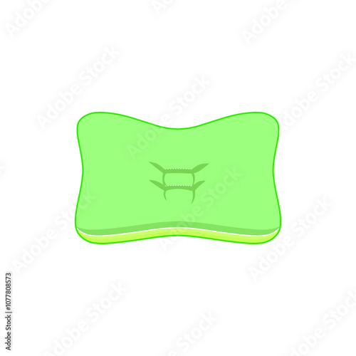 中央がくぼんだ緑色の枕