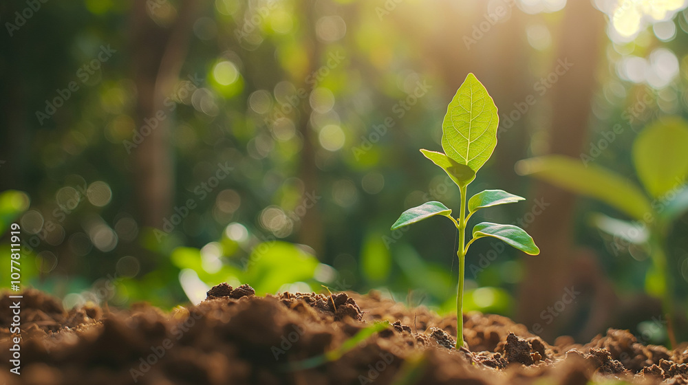young green plant in soil young green plant in soil