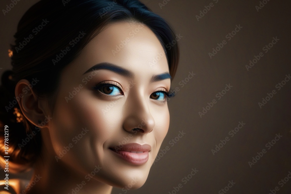 Portrait of a beautiful Asian woman, space for text Portrait of a beautiful Asian woman, space for text