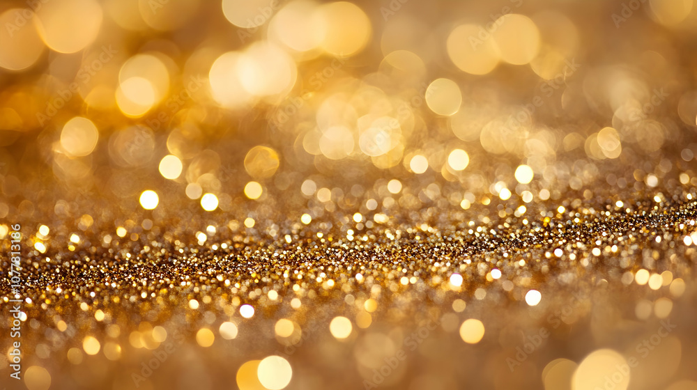 Golden Glitter Abstract Background with Bokeh Lights Golden Glitter Abstract Background with Bokeh Lights
