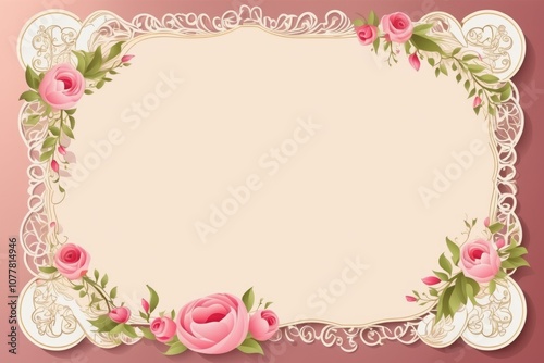 Floral frame with flowers, pastel color design