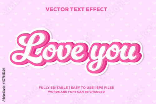 love you vector text effect is fully editable and easy to use