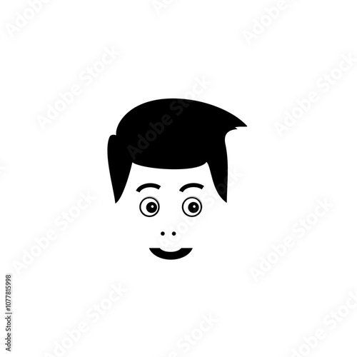 cool face cartoon boy
