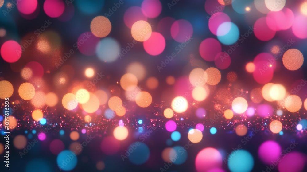 A vibrant bokeh background with colorful lights creating a festive atmosphere. A vibrant bokeh background with colorful lights creating a festive atmosphere.